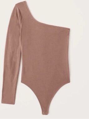 Abercrombie & Fitch One-Shoulder Long Sleeve Bodysuit - Dusty Pink